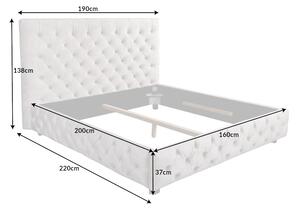 Designová postel Laney II 160 x 200 cm šedý samet