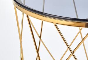 Konferenční stolek ELEONORA, 55x56x55, zlatá/kouřové sklo