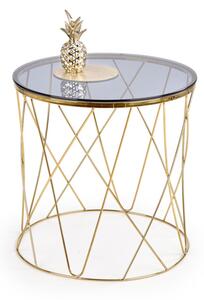 Konferenční stolek SELENA, 55x56x55, zlatá/kouřové sklo