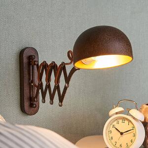 Nástěnné svítidlo Lindby Curtis, rezavá barva, nastavitelné, 57 cm, E14