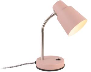 Time for home Růžová kovová stolní lampa Jose