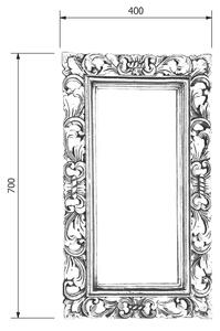 Sapho SAMBLUNG zrcadlo ve vyřezávaném rámu 40x70cm, stříbrná