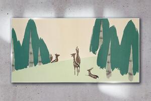 Obraz na skle Obraz na skle Abstrakce lesních zvířat