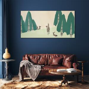 Obraz na skle Obraz na skle Abstrakce lesních zvířat