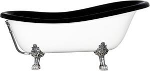 Olsen Spa Volně stojící retro vana OTYLIA bílá - Barva - Bílá, Nožičky k vaně - Černé, Rozměr vany - 170 × 77 cm VANMER170B