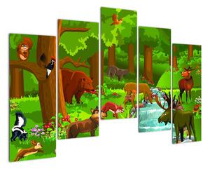Dětský obraz: lesní příroda (125x90cm)