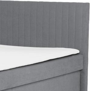 Postel s matrací a topperem EDNA tmavě šedá, 160x200 cm