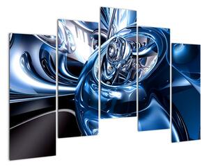 Modrý abstraktní obraz (125x90cm)