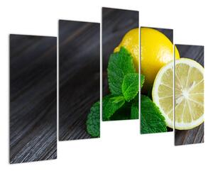 Obraz citrónu na stole (125x90cm)