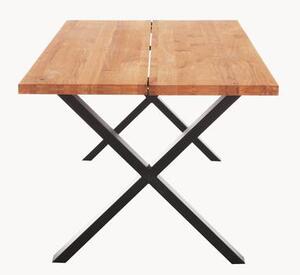 Jídelní stůl s deskou s deskou z dubového dřeva Montpellier, 200 x 95 cm