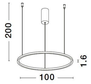 Stříbrné kovové závěsné LED světlo Nova Luce Tarquin 100 cm
