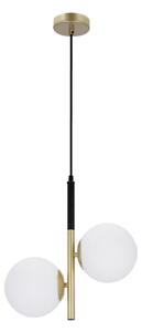 Lustr na lanku DUO 2xE14/40W/230V zlatá/černá