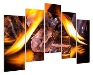 Obraz ledových kostek v ohni (125x90cm)