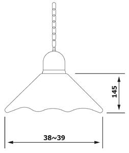 SAPHO LAMPEDUSA závěsné svítidlo E27, 60W, 230V, keramické stínítko, mosazný řetěz MC011C