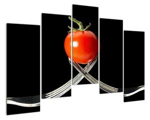 Obraz - rajče s vidličkami (125x90cm)