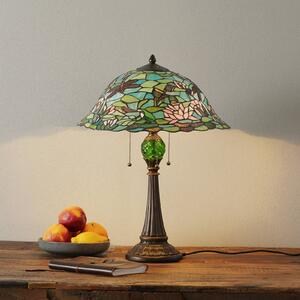 Clayre&Eef Okouzlující stolní lampa Waterlily v Tiffany stylu, Vícebarevná, Obývací pokoj / jídelna, Sklo, Tiffany