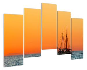 Plachetnice na moři - moderní obraz (125x90cm)