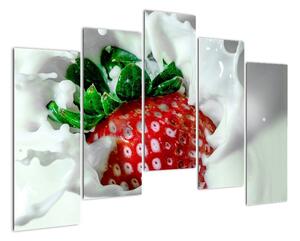 Obraz jahody v jogurtu (125x90cm)