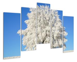 Zasněžený strom - obraz (125x90cm)