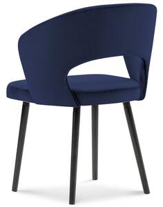 Královsky modrá sametová jídelní židle MICADONI GOA