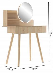 Dřevěný toaletní stolek s taburetem
