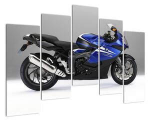 Obraz modrého motocyklu (125x90cm)