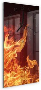 Skleněné hodiny vertikální Oheň zsppc-30x60-00183301