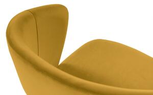 Hořčicově žlutá sametová jídelní židle MICADONI GOA