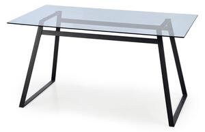 Jídelní stůl HERALD, 140x74x80, kouřové sklo/černá