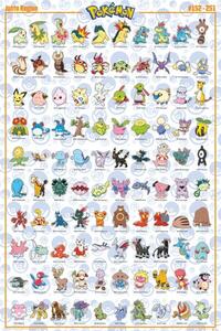 Plakát, Obraz - Pokemon - Johto Pokemon, (61 x 91.5 cm)