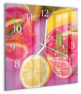 Skleněné hodiny Citronová zskb-30x30-00090876