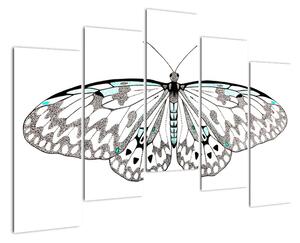 Černobílý motýl (125x90cm)