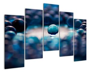Obraz modré skleněné kuličky (125x90cm)