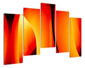 Oranžový abstraktní obraz (125x90cm)