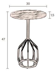 Bílý mramorový odkládací stolek DUTCHBONE SALERNO S 30 cm