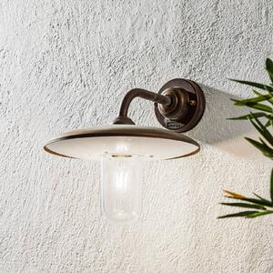 Moretti Luce Venkovní nástěnné svítidlo Casale, starožitná měď, čiré sklo, stmívatelný, Měď, Mosaz, Venkovský / rustikální