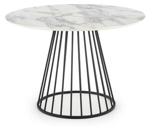 Jídelní stůl IBERIUS, 110x75x110, bílý mramor/černá