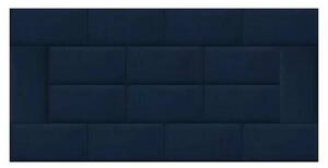 Čalouněný nástěnný panel Fllow Velvet / 60 x 30 cm / 100% polyester / MDF / polyuretanová pěna / modrá