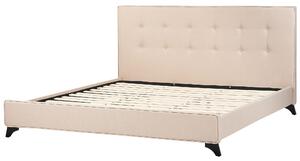 Čalouněná béžová manželská postel 180x200 cm AMBASSADOR