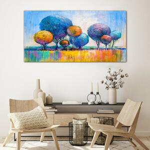 Obraz na skle Obraz na skle Malba abstrakce stromy