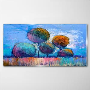 Obraz na skle Obraz na skle Malba abstrakce stromy