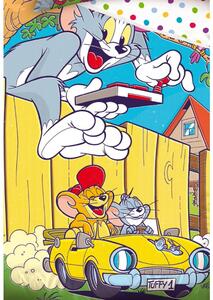 Dětské povlečení Tom a Jerry Ve žlutém kabrioletu 140x200 / 70x90 cm