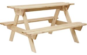 DIP-MAR Dětský zahradní dřevěný piknik stolík 89,5 x 51 x 81,5 cm přírodní