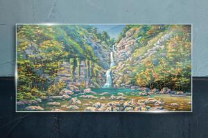 Obraz na skle Obraz na skle Malování vodopádů stromů