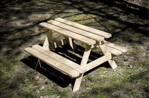 DIP-MAR Dětský zahradní dřevěný piknik stolík 89,5 x 51 x 81,5 cm přírodní