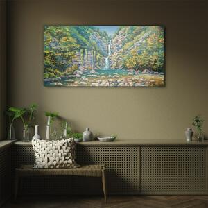 Obraz na skle Obraz na skle Malování vodopádů stromů