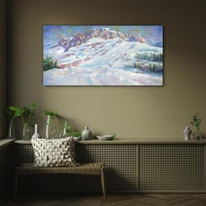 Obraz na skle Obraz na skle Zimní malba sněhu hor
