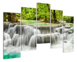 Obraz lesních vodopádů (125x90cm)