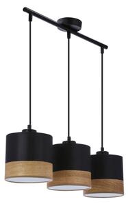 Lustr na lanku PORTO 3xE27/60W/230V černá/hnědá