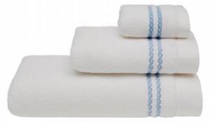 Ručník CHAINE 50 x 100 cm - Bílá / modrá výšivka, Soft Cotton